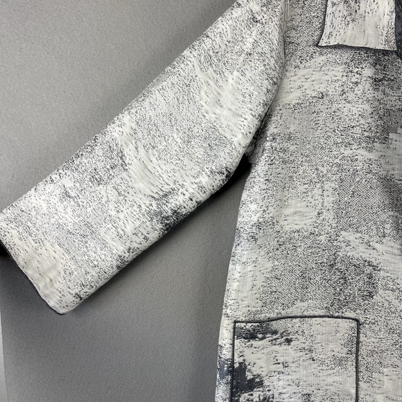 Caroline Rose Textured Jacket Womens Small Linen Blend Abstract Artsy USA Made - Picture 4 of 15
